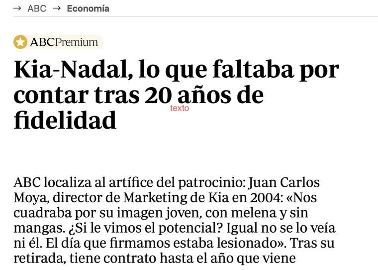 ABC: «Kia-Nadal, lo que faltaba por contar tras 20 años de fidelidad»